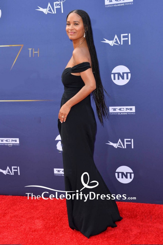 joy_bryant_off-the-shoulder_black_slit_evening_dress_afi_life_achievement_award_gala_2019
